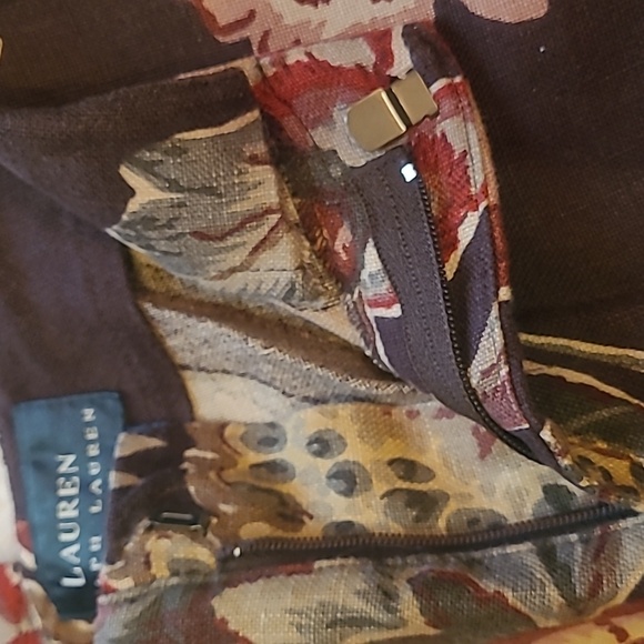 RL Dark Floral Linen Pants 4P Ralph Lauren - Picture 4 of 12